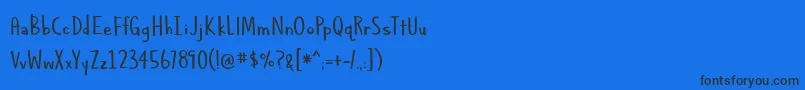 Шрифт AlphabetizedCassetteTapes – чёрные шрифты на синем фоне
