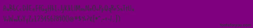 Weitere Informationen zur AlphabetizedCassetteTapes-Schriftart AlphabetizedCassetteTapes-Schriftart – Schwarze Schriften auf violettem Hintergrund