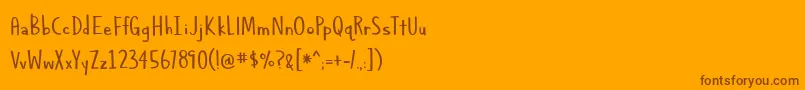 Lisätietoja AlphabetizedCassetteTapes-fontista AlphabetizedCassetteTapes-fontti – ruskeat fontit oranssilla taustalla
