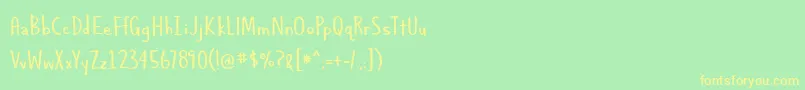 AlphabetizedCassetteTapes Font – Yellow Fonts on Green Background