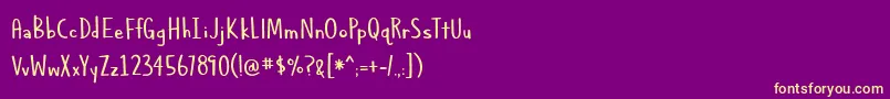 fuente AlphabetizedCassetteTapes – Fuentes Amarillas Sobre Fondo Morado