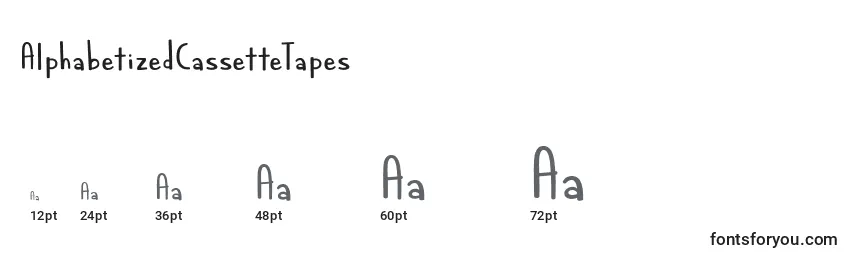 Größen der Schriftart AlphabetizedCassetteTapes