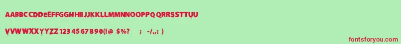 Slutotronic-fontti – punaiset fontit vihreällä taustalla