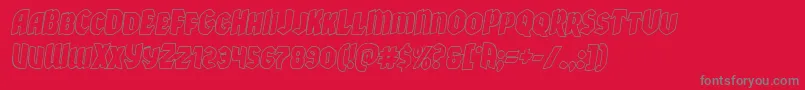Xmasxpressoutital Font – Gray Fonts on Red Background