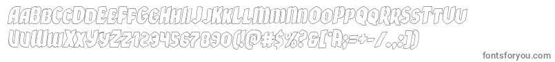 Xmasxpressoutital-fontti – harmaat kirjasimet valkoisella taustalla
