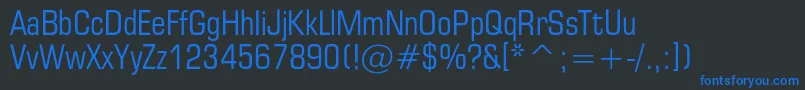 Europecondensedc Font – Blue Fonts on Black Background