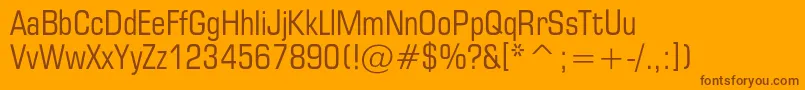 Europecondensedc Font – Brown Fonts on Orange Background