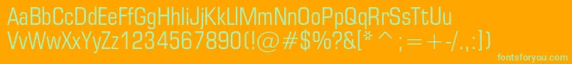 Europecondensedc Font – Green Fonts on Orange Background