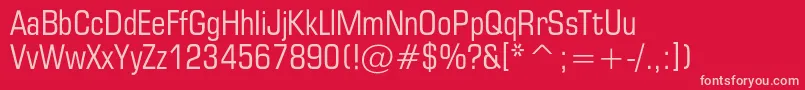 フォントEuropecondensedc – 赤い背景にピンクのフォント