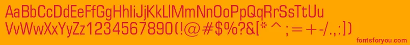 Europecondensedc Font – Red Fonts on Orange Background