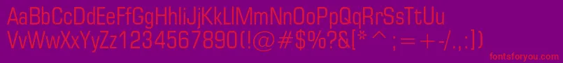 Europecondensedc Font – Red Fonts on Purple Background