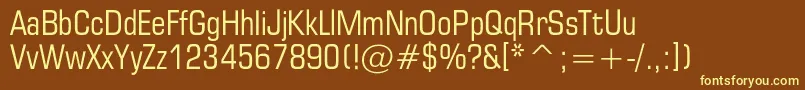Europecondensedc Font – Yellow Fonts on Brown Background