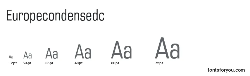 Размеры шрифта Europecondensedc