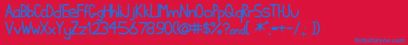 Ihatecomicsans Font – Blue Fonts on Red Background