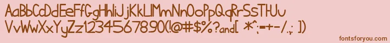 Ihatecomicsans-Schriftart – Braune Schriften auf rosa Hintergrund
