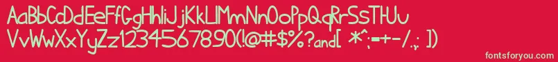 Police Ihatecomicsans – polices vertes sur fond rouge