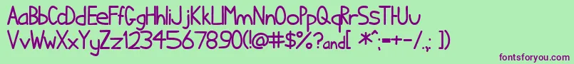 Police Ihatecomicsans – polices violettes sur fond vert