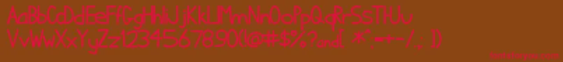 Ihatecomicsans Font – Red Fonts on Brown Background