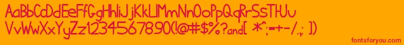 Шрифт Ihatecomicsans – красные шрифты на оранжевом фоне