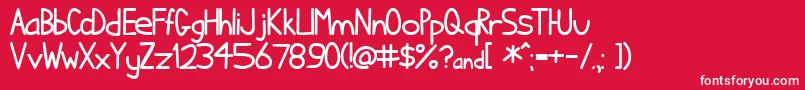 Ihatecomicsans-fontti – valkoiset fontit punaisella taustalla