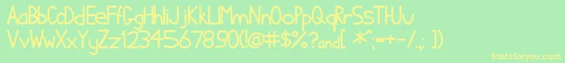 Ihatecomicsans-fontti – keltaiset fontit vihreällä taustalla
