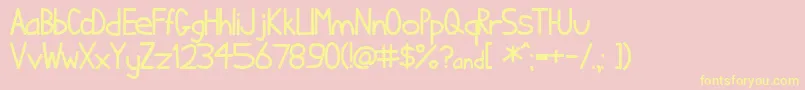 Шрифт Ihatecomicsans – жёлтые шрифты на розовом фоне
