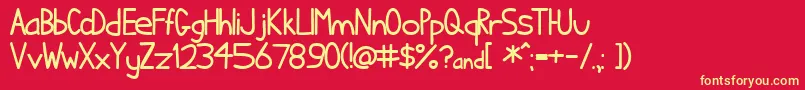 Ihatecomicsans Font – Yellow Fonts on Red Background