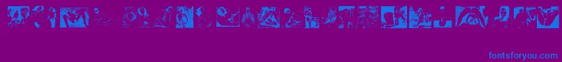 Шрифт VintagePorn – синие шрифты на фиолетовом фоне