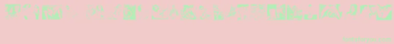 VintagePorn-Schriftart – Grüne Schriften auf rosa Hintergrund