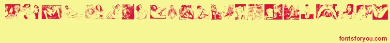 VintagePorn Font – Red Fonts on Yellow Background