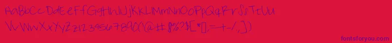 Itsnotmonday Font – Purple Fonts on Red Background