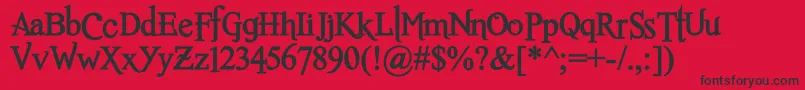 RomanceFatalSerifStdBold Font – Black Fonts on Red Background