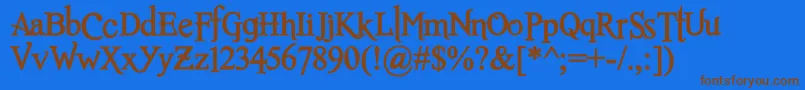 RomanceFatalSerifStdBold Font – Brown Fonts on Blue Background