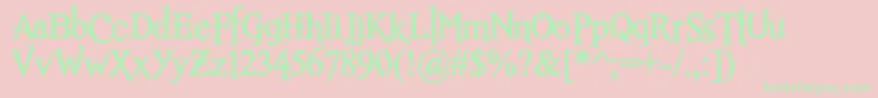 Шрифт RomanceFatalSerifStdBold – зелёные шрифты на розовом фоне
