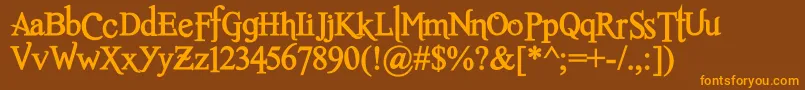 RomanceFatalSerifStdBold Font – Orange Fonts on Brown Background