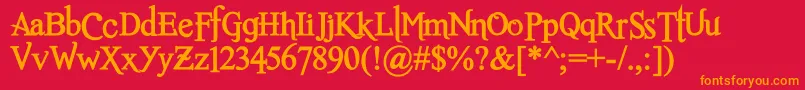 RomanceFatalSerifStdBold Font – Orange Fonts on Red Background