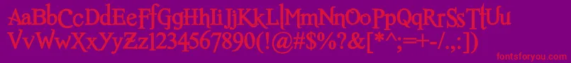 RomanceFatalSerifStdBold Font – Red Fonts on Purple Background