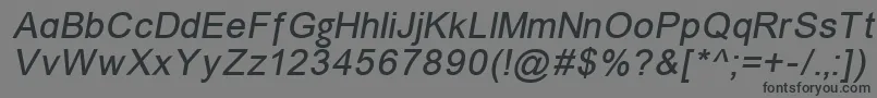 フォントErUnivers866Italic – 黒い文字の灰色の背景
