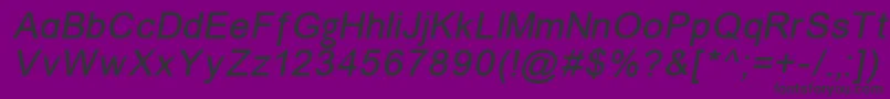 フォントErUnivers866Italic – 紫の背景に黒い文字