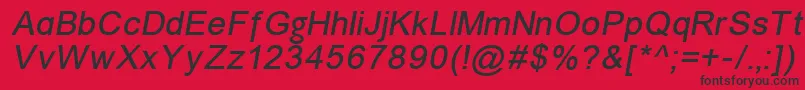 ErUnivers866Italic Font – Black Fonts on Red Background