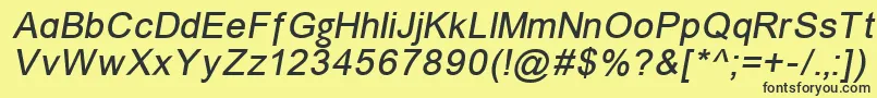 Шрифт ErUnivers866Italic – чёрные шрифты на жёлтом фоне
