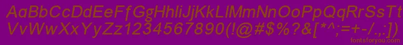 ErUnivers866Italic Font – Brown Fonts on Purple Background