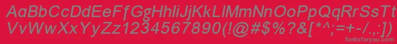 Police ErUnivers866Italic – polices grises sur fond rouge
