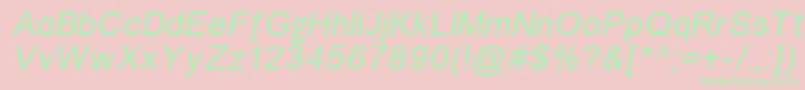 ErUnivers866Italic Font – Green Fonts on Pink Background