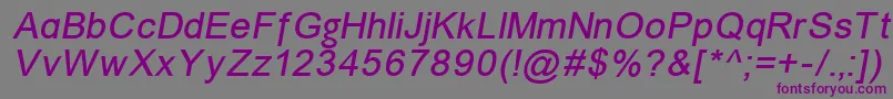 Шрифт ErUnivers866Italic – фиолетовые шрифты на сером фоне