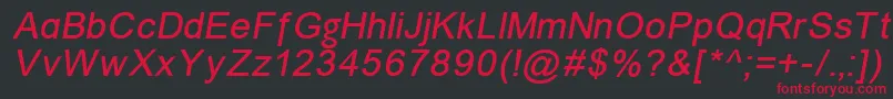 ErUnivers866Italic Font – Red Fonts on Black Background