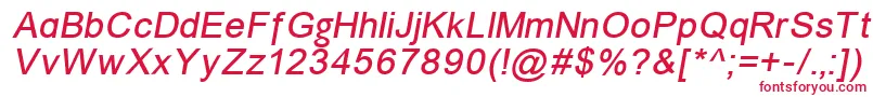 Czcionka ErUnivers866Italic – czerwone czcionki