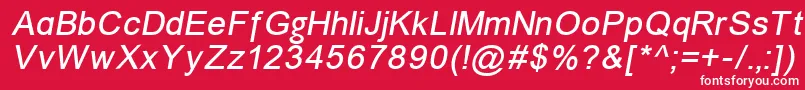 ErUnivers866Italic Font – White Fonts on Red Background