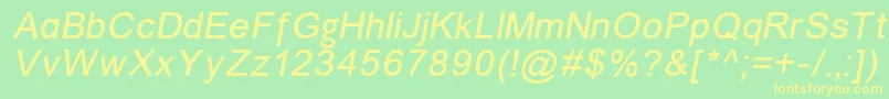 ErUnivers866Italic Font – Yellow Fonts on Green Background