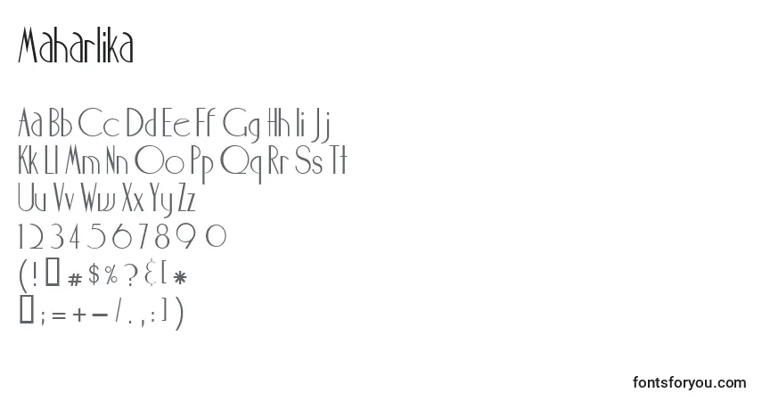 Fuente Maharlika - alfabeto, números, caracteres especiales